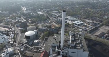 Flensburg, Almanya, enerji santrali, kraftwerk, enerji üretimi, hava aracı görüntüsü