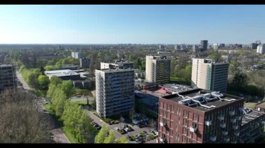 Kampüs Uilenstede, öğrenci evleri, Amsterdam Amstelveen, hava aracı videosu.