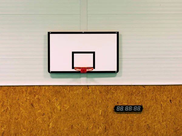 Basketball Hoop High School Gym Sporting Hall — Stock Photo, Image