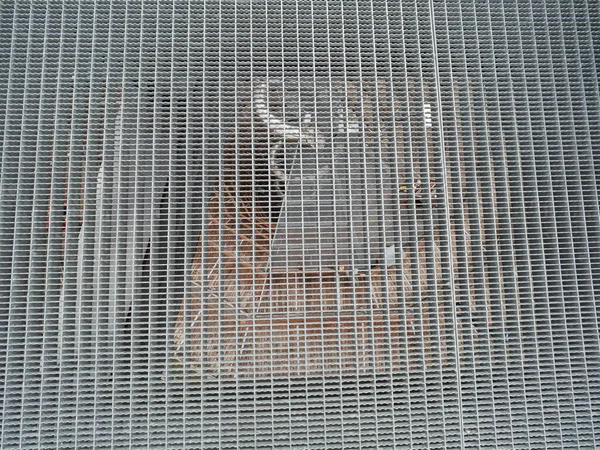 Gris Calandre Plancher Transparent Dans Construction Plate Forme Avec Une — Photo