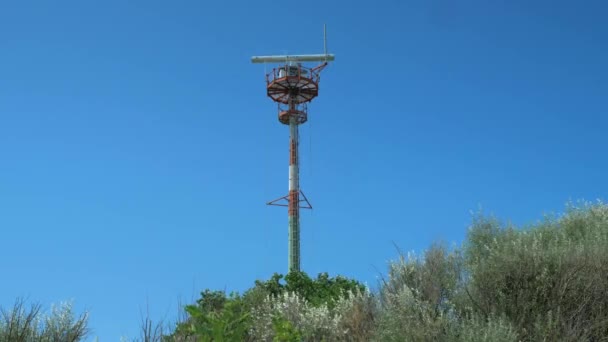 Radarantenna Radar Tengeri Hajózás Biztonsága Tengeri Hajóforgalmi Radarállomás — Stock videók