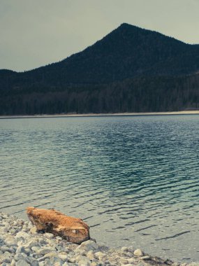 Güney Bavyera, Almanya 'da Alpler' de dağ gölü olan Idyllic yaz manzarası