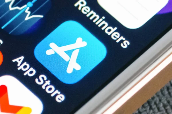 Ikona App Store Iphone Platformu App Store Vyvíjí Spravuje Apple — Stock fotografie
