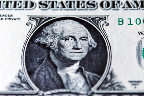 Retrato Washington Parte Nota Dólar Dos Eua Estados Unidos Uma — Fotografia de Stock