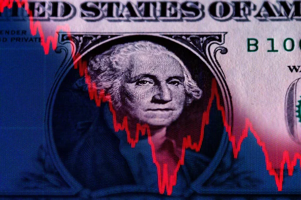 Crisis in America.World economic crisis.Economy of the United States.Concept Fall of the US economy.Fall in the value of US government bonds.
