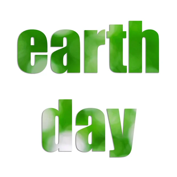Inscrição Dia Terra Conceito Palavras Dia Terra Verde Dia Terra — Fotografia de Stock