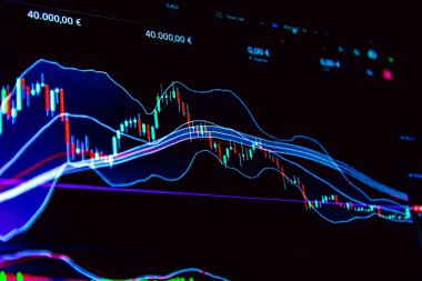 Veri analizi. Ticari pazarın sonucunu bulmak için grafik. Finansal istatistikleri analiz etmek ve pazar verilerini analiz etmek için ayarlanmış..