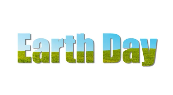 Earth Day Words Green Earth Day Inscription Concept Earth Day — Stock Photo, Image