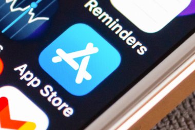 App Store platformu Apple Inc. tarafından işletim sistemindeki mobil uygulamalar için geliştirilmiştir. Telsiai, Litvanya 01-27-2023.