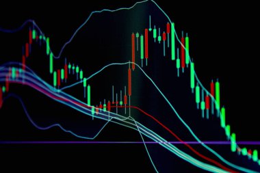 Veri analizi. Ticari pazarın sonucunu bulmak için grafik. Finansal istatistikleri analiz etmek ve pazar verilerini analiz etmek için ayarlanmış..