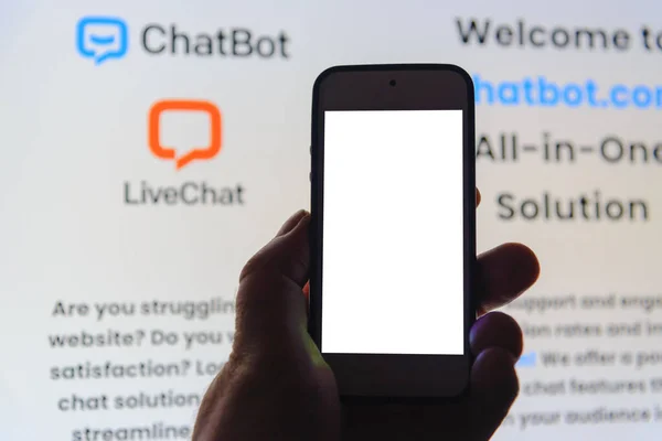 Chat Bot Communiquer Chatbot Livechat Gpt Artificial Intelligence System Assist — Photo