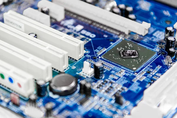 Elektronische Printplaat Mainboard Elektronische Computer Achtergrond Moederbord Digitale Chip Technologie — Stockfoto