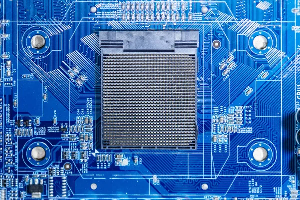 Placa Base Computadora Del Circuito Placa Del Microprocesador Del Circuito — Foto de Stock