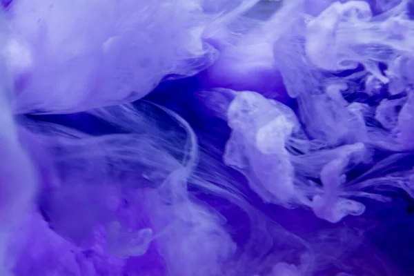 Acqua Dell Inchiostro Esplosa Fantasia Nuvole Fluorescente Perla Blu Viola — Foto Stock