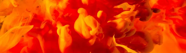 Explosion Couleur Eau Peinture Gros Plan Encre Acrylique Orange Dans — Photo