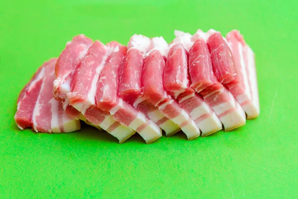 Een Paar Stukjes Rauw Vlees Varkensvlees Een Gesneden Stuk Varkensvlees — Stockfoto