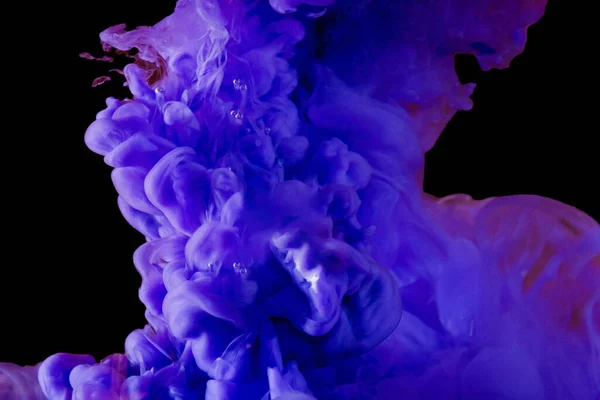 Tourbillon Abstrait Tourbillon Encre Acrylique Violette Dans Eau Goutte Fluides — Photo