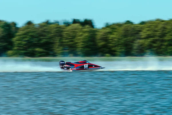 Powerboat Racing European Championship Water Race Sport Competition Telsiai Lithuania — Stock Photo, Image