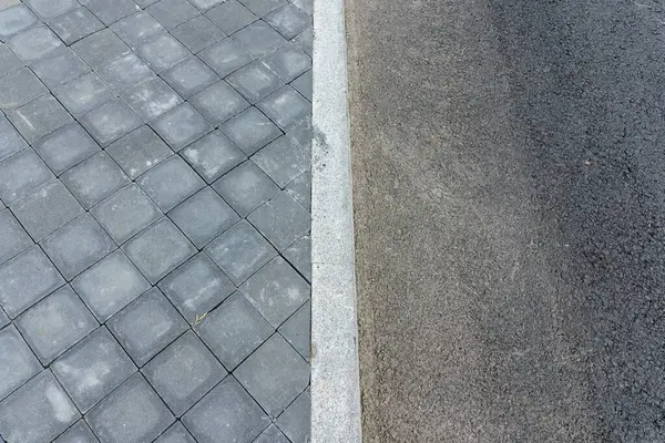 Gray Brick Stone Pavement Ground Street Road Sidewalk Kocsifelhajtó Pavers — Stock Fotó