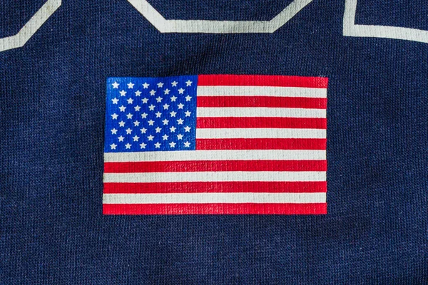 Amerikan Bayrağı Vatansever Yün Örgü Süveter Kazağın Üzerinde Bayrak Geleneksel — Stok fotoğraf