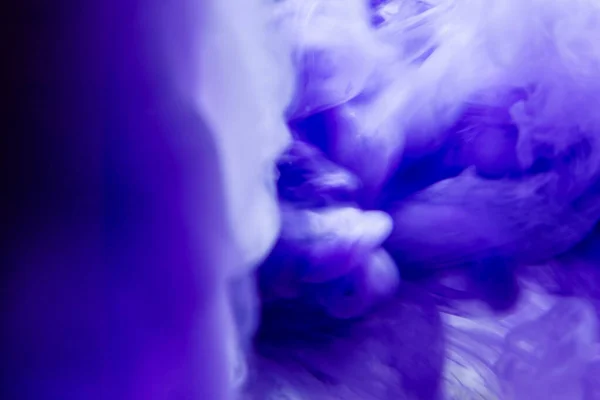 Eau Encre Éclaté Nuages Fantastiques Fluorescent Perle Bleu Pourpre Couleur — Photo
