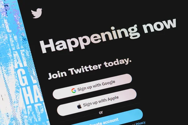 Twitter Logo Computer Screen Twitter Company Logo Modern Screen Twitter — 스톡 사진