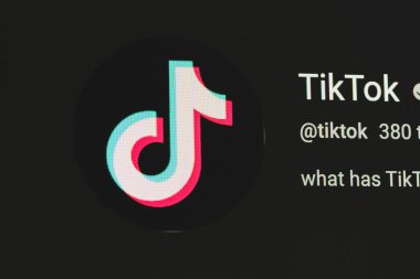 TikTok logosu, uygulama simgesi, logo modern ekranda görüntülendi. Telsiai, Litvanya 07-05-2023.
