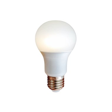 İzole edilmiş beyaz arkaplanda LED ampul. Enerji tasarrufu kavramı.