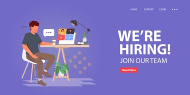 İniş sayfası tasarımı için dijital ekip tutuyoruz. Grup çalışanı takım çalışması profesyonel yetenek sunar.