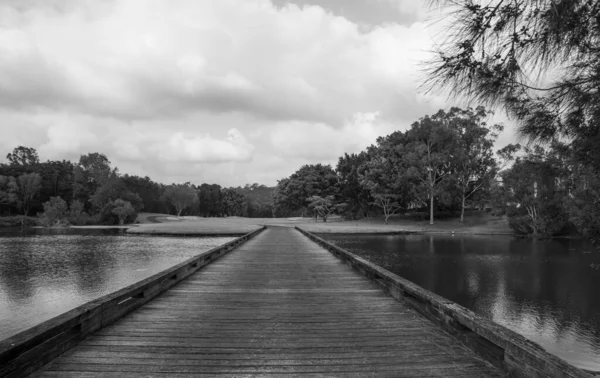 stock image Panoramic view of the beautiful Glades Golf Course, one of Australias most prestigious resort golf courses in Queensland, Gold Coast. Designed by Australian golfing icon, Greg Norman.