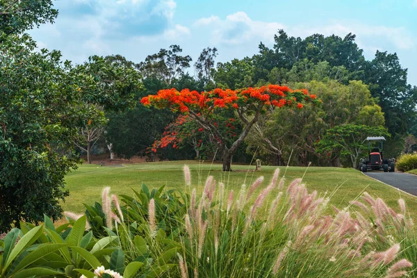 Panoramic view of the beautiful Glades Golf Course, one of Australias most prestigious resort golf courses in Queensland, Gold Coast. Designed by Australian golfing icon, Greg Norman.