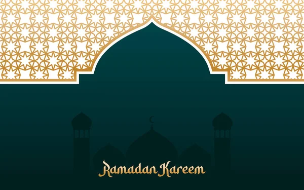 Cami Yayı Arapça Desenli Ramazan Kareem Vektör Kartı — Stok Vektör