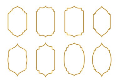 Doğu tarzı İslami pencere ve kemer koleksiyonu