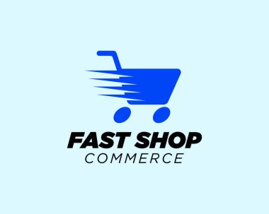 Alışveriş arabası logosu tasarımı veya troleybüs simgesi. 