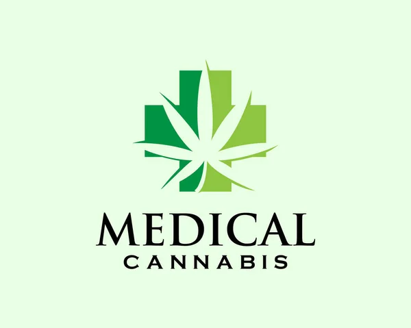 医療大麻のロゴデザイン 医学大麻クリニック — ストックベクタ