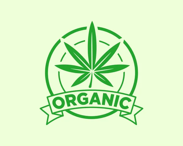 Organikus Kenderlevél Logó Tervezés Orvosi Cannabis Klinika — Stock Vector