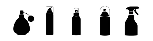 Sprühflasche Symbol Set Von Stylist Design Element Flache Solide Glyphe — Stockvektor