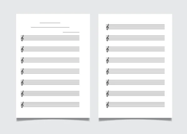 Gabarit Papier Grille Pour Notation Musicale Format — Image vectorielle