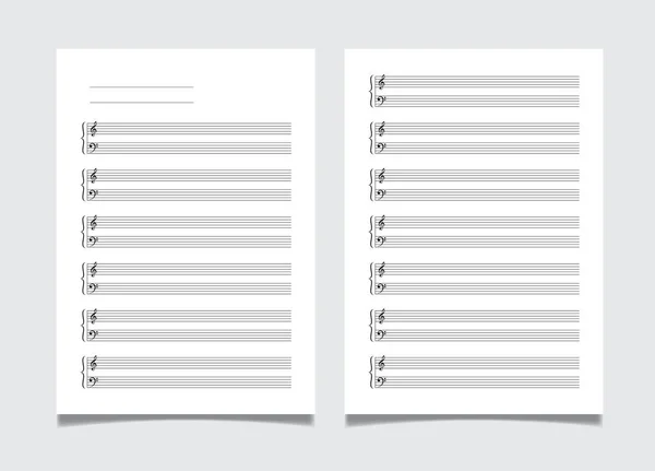Gitterpapier Notenvorlage Für Klavier Format Din — Stockvektor