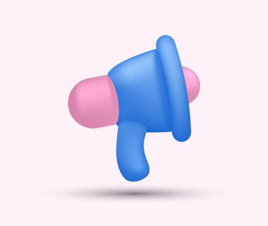 Yayımlama veya pazarlama ile ilgili 3B sevimli megafon