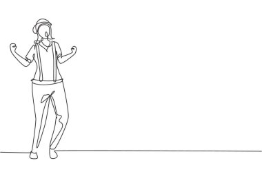 Tek sıra halinde kadın pandomim sanatçıları kutlama jestleriyle ayakta duruyor ve beyaz makyajla seyirci sessiz komediyle gülüyor. Dinamik bir çizgi çizer grafik tasarım vektörü çizer