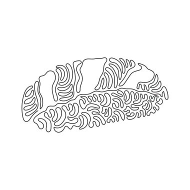 Tek sıra halinde geleneksel Japon suşisi, çiğ ton balığı dilimi ya da maguro pirinç topu. Japon restoranında menü. Kıvrımlı kıvrımlı. Modern sürekli çizgi çizimi tasarım grafik vektör çizimi