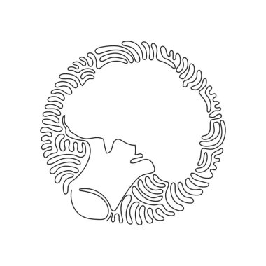 Tek sıra halinde taze yeşil brokoli. Lahana brokoli taze sebze. Sağlıklı yemek ya da mutfak. Kıvrımlı kıvrımlı çember arka plan tarzı. Bir çizgi çizimi grafik tasarım vektör çizimi