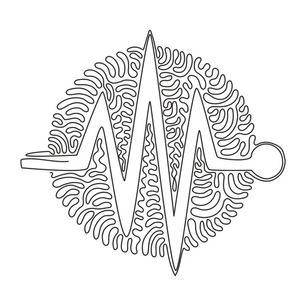 Continuous One Line Drawing Heartbeat Icon Heart Beat Monitor Pulse — Stock Vector