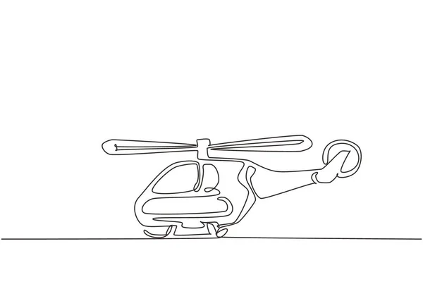 连续一行画玩具直升机 儿童玩具 空中交通工具 飞行直升机 用于运输 空运的运输 单行绘图设计矢量图形说明 — 图库矢量图片