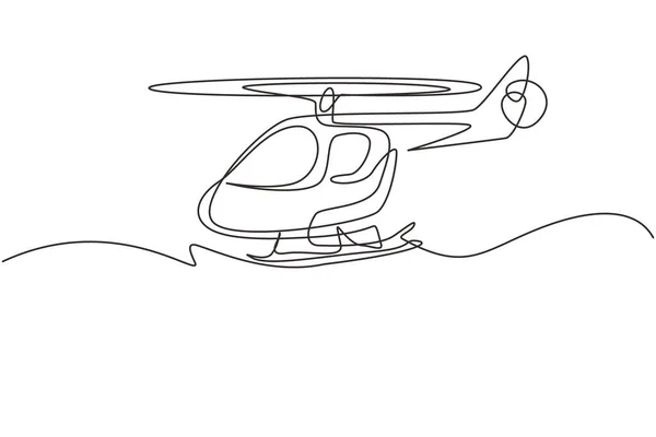 늘어서 장난감 헬리콥터 어린이 장난감 비행기 헬리콥터 수송용으로 비행을 단선그리기 — 스톡 벡터