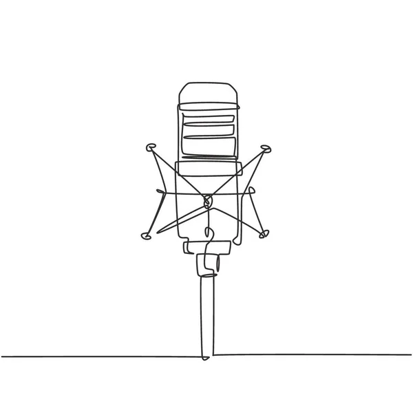 Profesyonel Stüdyo Mikrofonunu Tek Sıra Halinde Çekin Ses Kayıt Ekipmanı — Stok Vektör