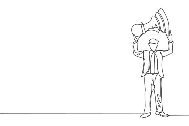 Tek sıra halinde iş adamı elinde tutar, piyon satranç taşını kaldırır. Başarılı girişimcilik taktikleri, stratejileri, iş dünyasındaki üstünlükleri. Bir çizgi çizimi grafik tasarım vektör çizimi