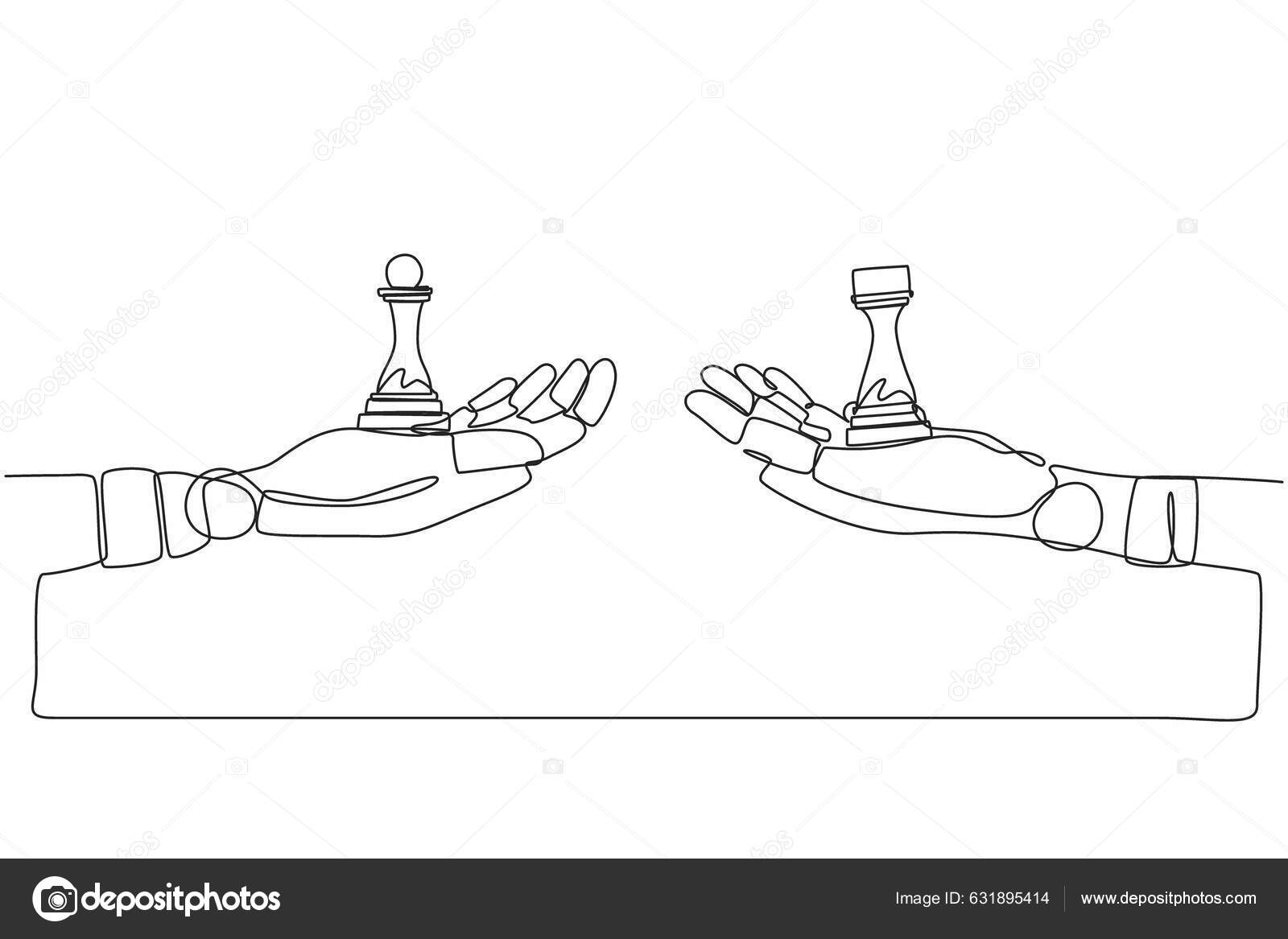 Hand-drawn sketch of rook chess piece on a white Vector Image