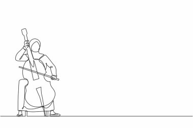 Kaçak mallarla oynayan tek bir Arap kadın sanatçı çiziyor. Çello çalan çellocu kadın, klasik müzik enstrümanı çalan müzisyen. Bir çizgi çizimi grafik tasarım vektör çizimi